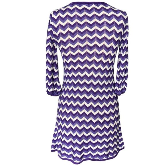 Alice + Olivia Purple Chevron Dress Size XS - Picture 5 of 7